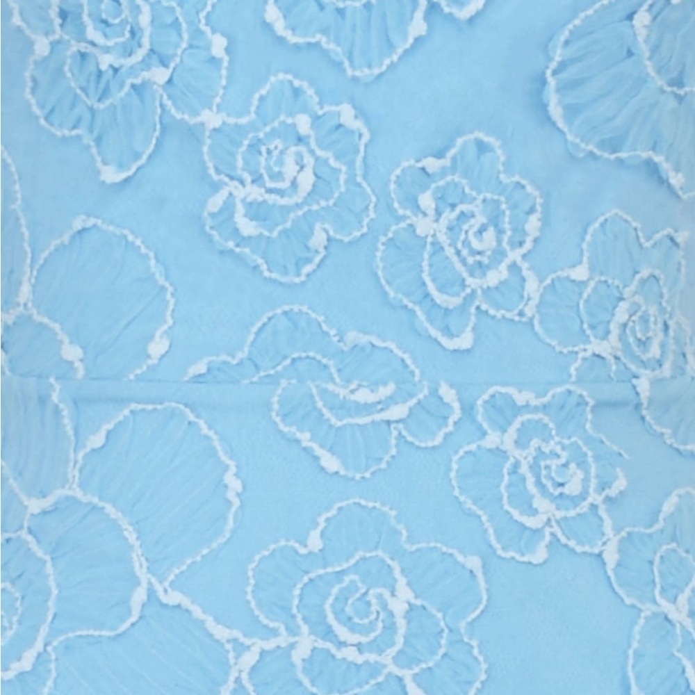 House of CB Elegant Blue Floral Lace Dress - Picture 5 of 9